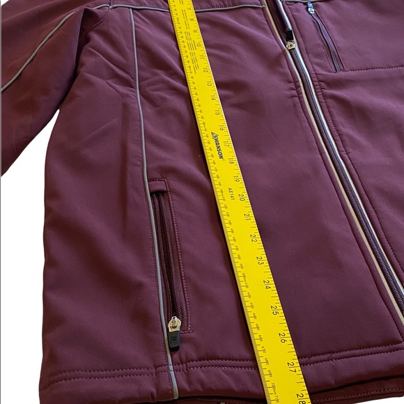 Fila womans full zip jacket Coat Large Pockets Red Pink Bungee Piping Detail - Picture 4 of 11